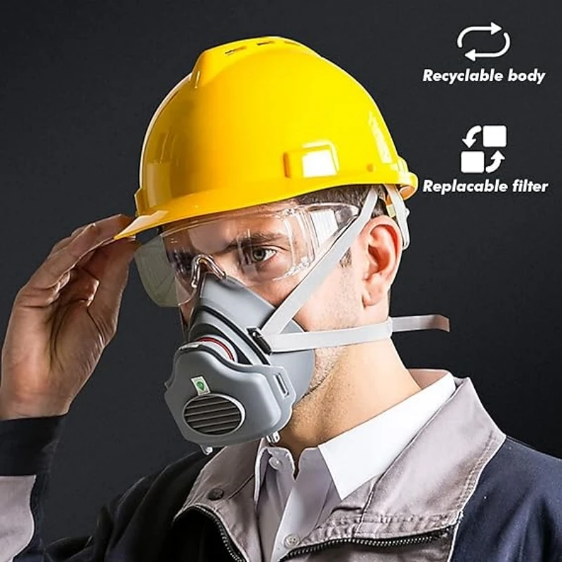 Dust Mask Construction - 防塵マスク、マスクによる保護、工業用研磨作業、炭鉱、セメント工場、内装工事、呼吸用マスク 3700