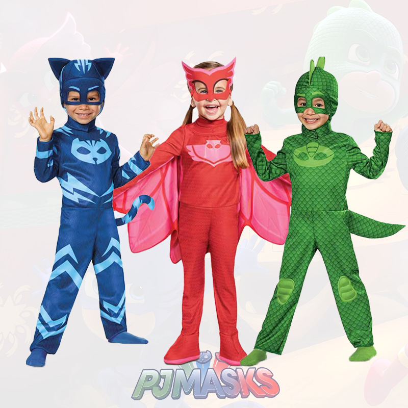 コスプレ ブルーパジャマ 子供用 アニメヒーローコスチューム - Kids Face Mask のレビューと価格